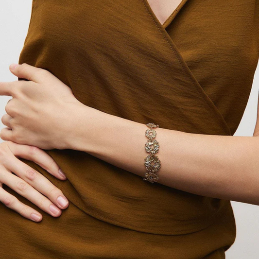PULSEIRA  VIDAL & VIDAL EM BRONZE COM BANHO DE OURO 18K