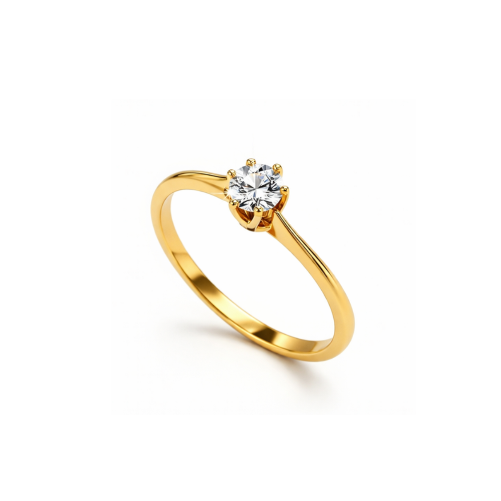 ANEL ROMANTIS EM OURO 19,2K C/ DIAMANTES REF.613C PT