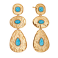 BRINCOS VIDAL & VIDAL EM BRONZE COM BANHO DE OURO 18K