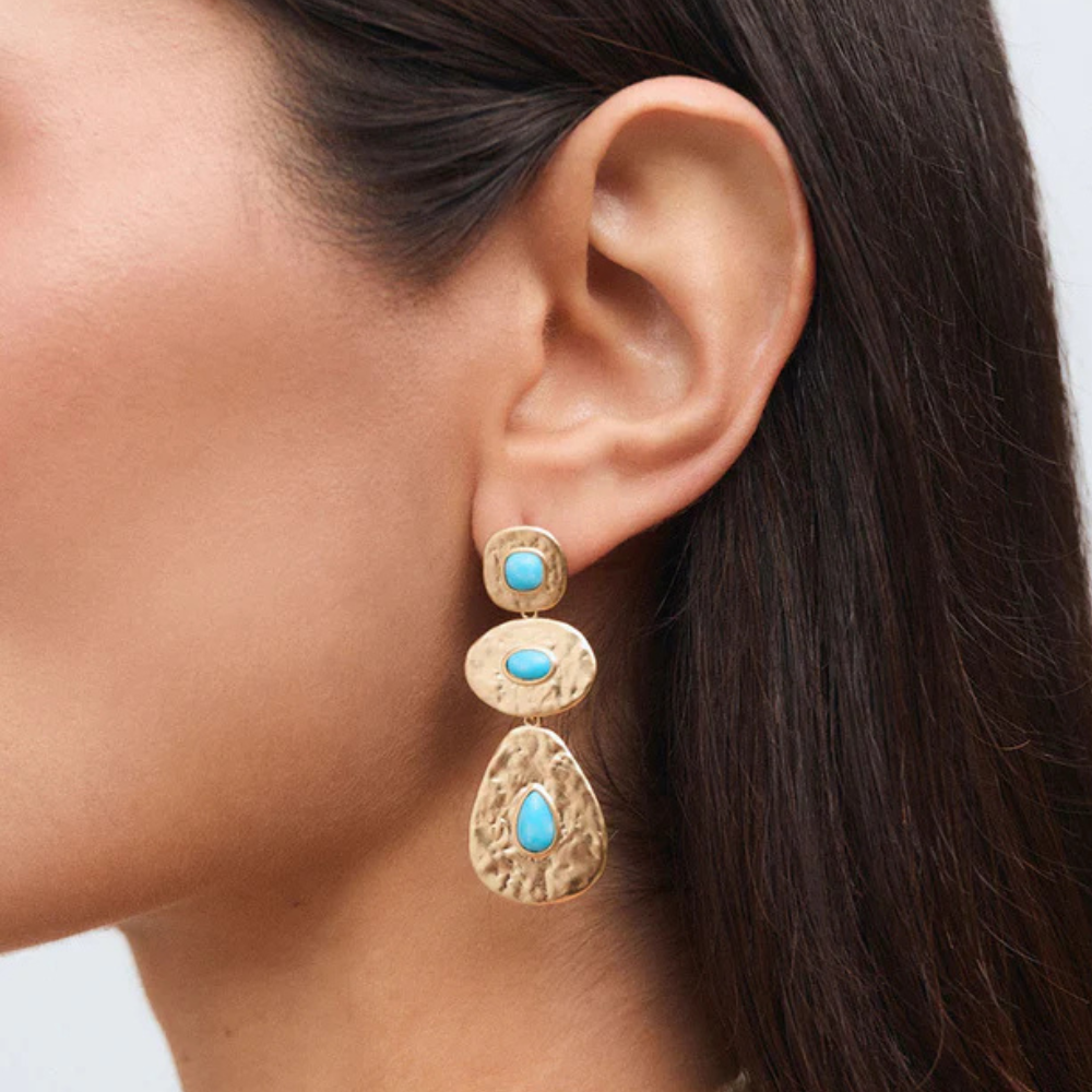 BRINCOS VIDAL & VIDAL EM BRONZE COM BANHO DE OURO 18K