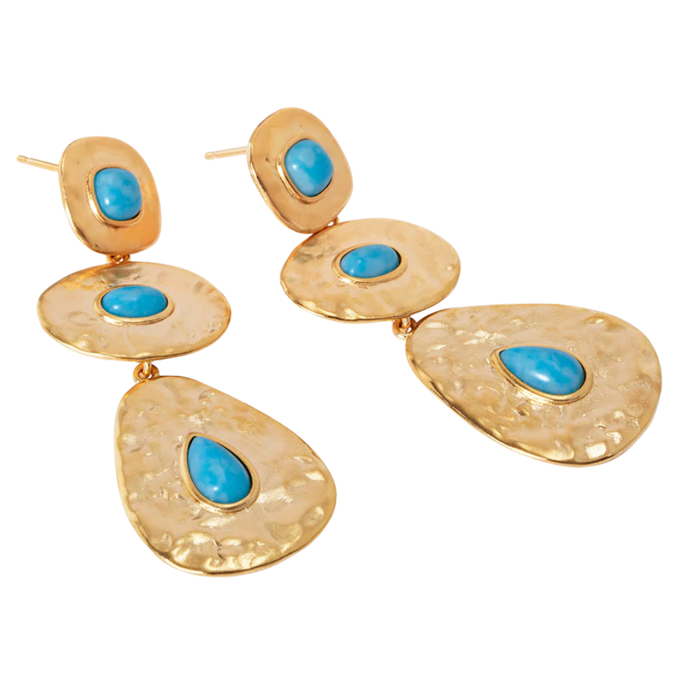 BRINCOS VIDAL & VIDAL EM BRONZE COM BANHO DE OURO 18K