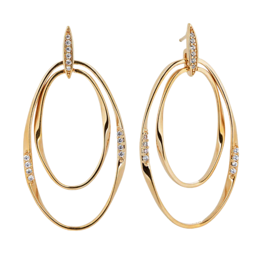 BRINCOS VIDAL & VIDAL EM BRONZE COM BANHO DE OURO 18K.