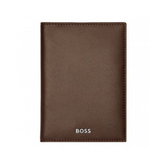 CARTEIRA HUGO BOSS 8 CARTOES CLASSIC SMOOTH BROWN