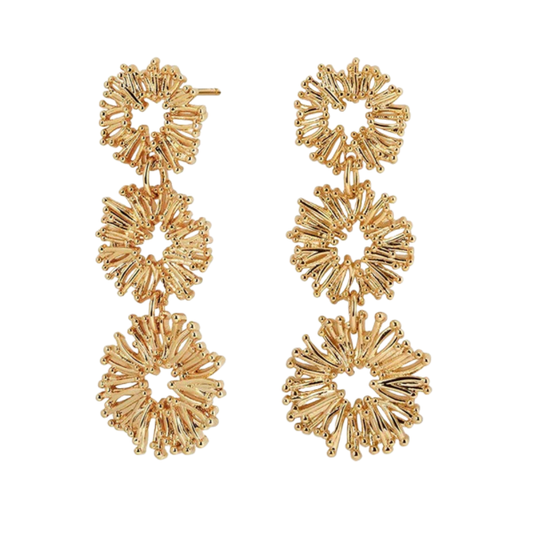 BRINCOS VIDAL & VIDAL EM BRONZE COM BANHO DE OURO 18K
