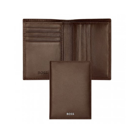 CARTEIRA HUGO BOSS 8 CARTOES CLASSIC SMOOTH BROWN