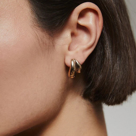 BRINCOS VIDAL & VIDAL EM BRONZE COM BANHO DE OURO 18K