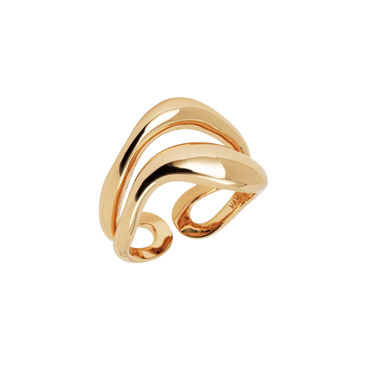 ANEL VIDAL & VIDAL EM BRONZE COM BANHO DE OURO 18K
