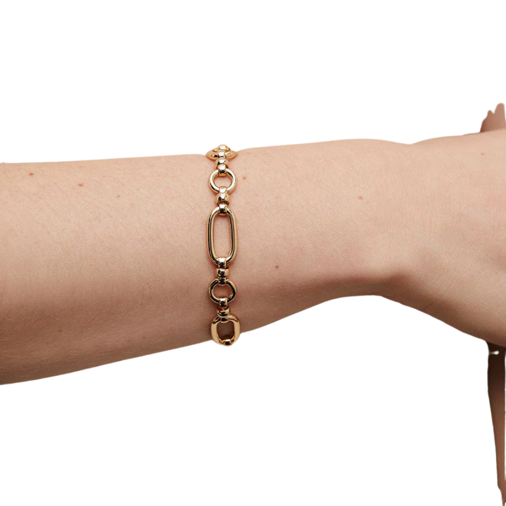 PULSEIRA VIDAL & VIDAL EM BRONZE COM BANHO DE OURO 18K
