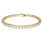 Pulseria Swarovski Matrix S Tennis bracelet, Round cut, White, Gold-tone plated