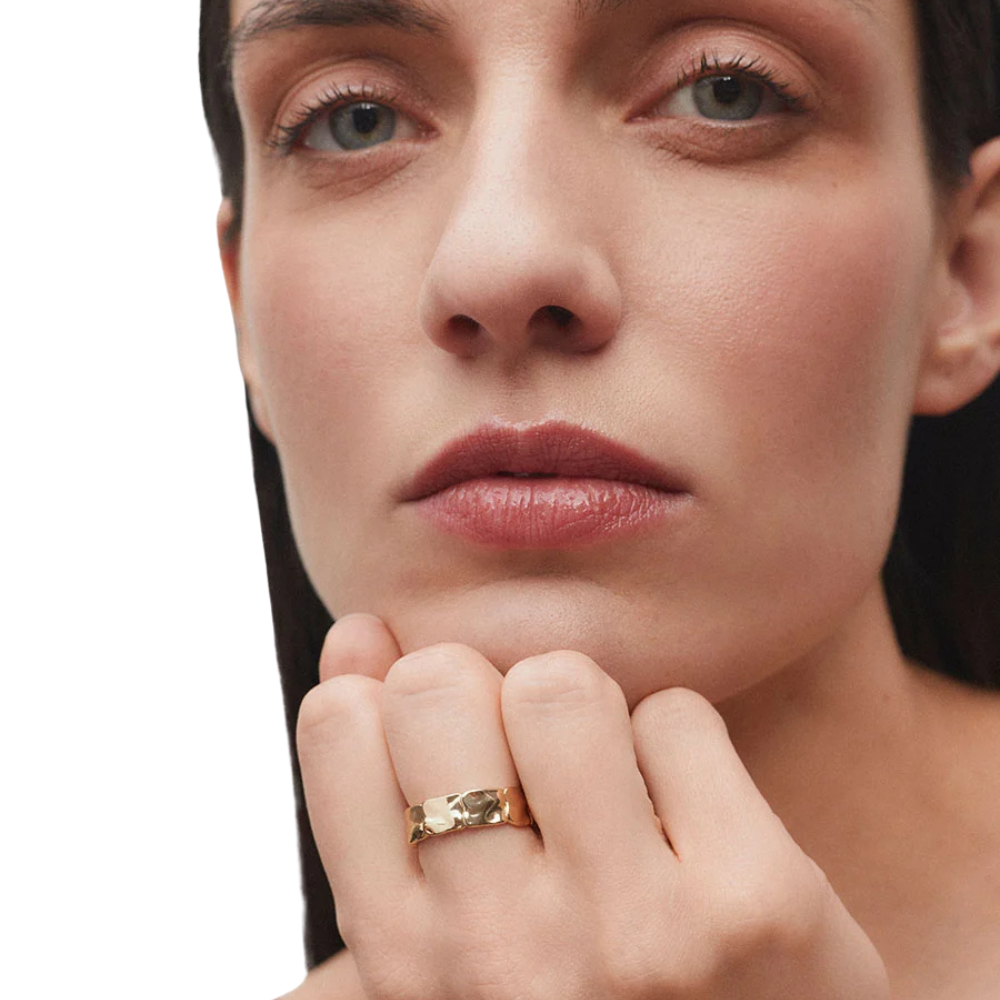 ANEL VIDAL & VIDAL EM BRONZE COM BANHO DE OURO 18K