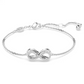 Pulseira Swarovski Hyperbola bracelet, Infinity, White, Rhodium plated