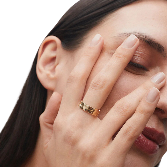 ANEL VIDAL & VIDAL EM BRONZE COM BANHO DE OURO 18K