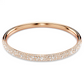 Pulseira Swarovski Meteora bangle, Snow pavé, White, Rose gold-tone plated