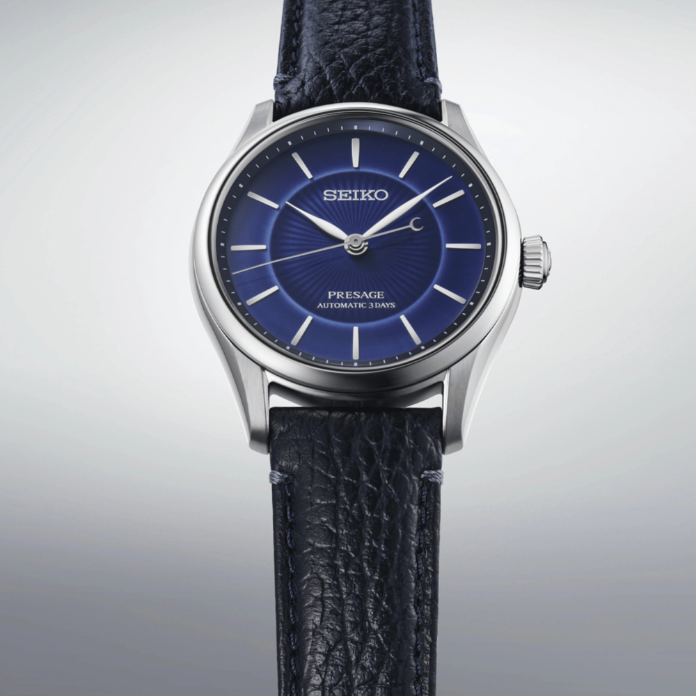 SEIKO PRESAGE CLASSIC MOST. PORCELANA AZUL EL 145º