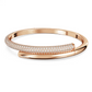 Pulseira Swarovski Dextera bangle, Magnetic closure, White, Rose gold-tone plated