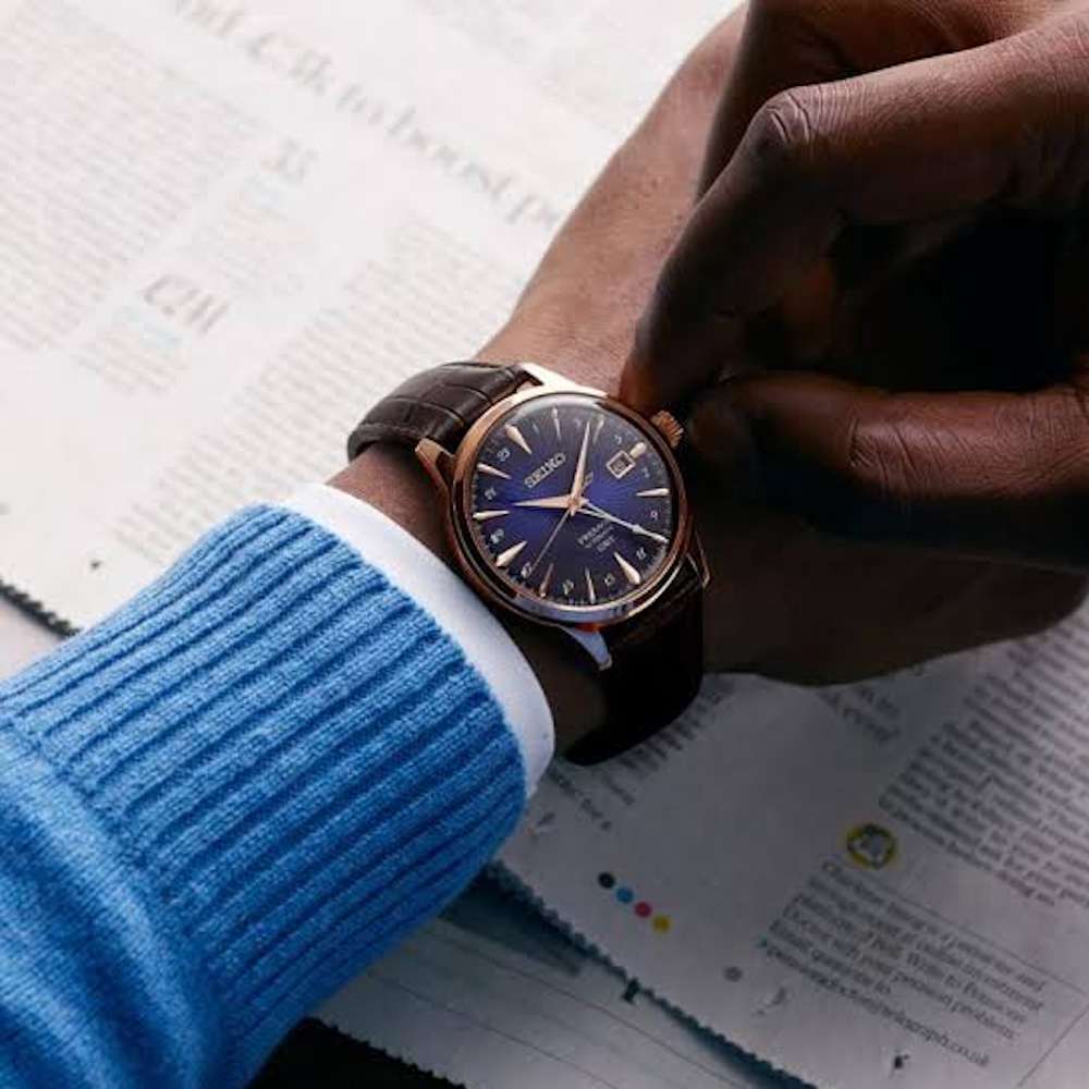 RELÓGIO SEIKO PRESAGE GMT EDITION COCKTAUL TIME CORCAVADO