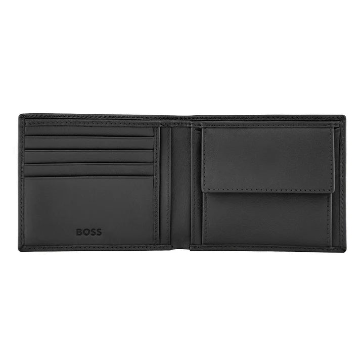 CARTEIRA HUGO BOSS 4 CARTÕES E P-MDS DOUBLE SAFFIANO