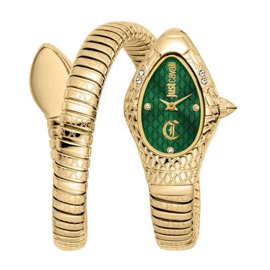 Relógio Just Cavalli Signature Green/Yellow gold toned steel