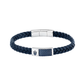 PULSEIRA MASERATI EM AÇO E PELE AZUL "JM4249IK01"