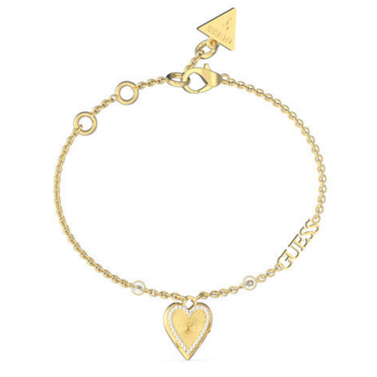 PULSEIRA GUESS LOVE ME TENDER EM AÇO COM ZIRCÓNIAS "JUBB03242JWYGS"