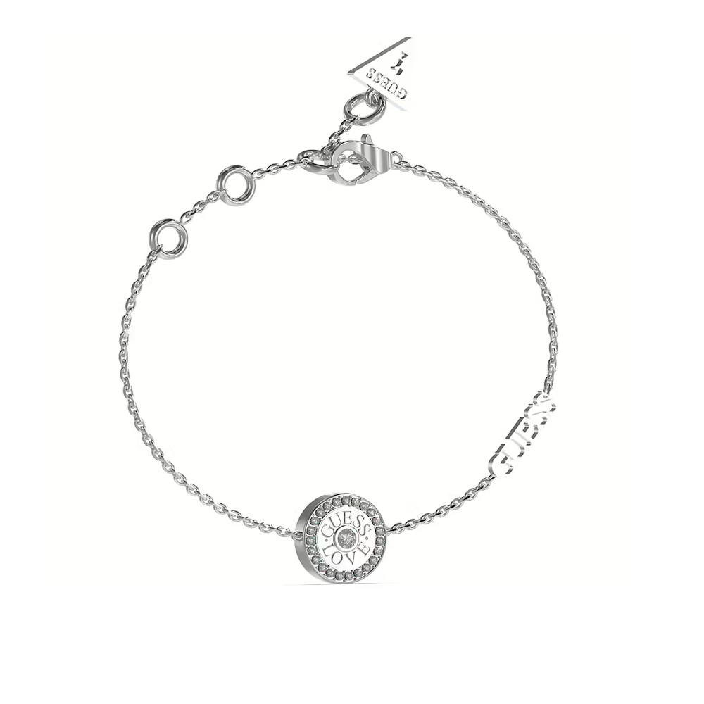 PULSEIRA GUESS EM AÇO PRATEADO COM ZIRCÓNIAS