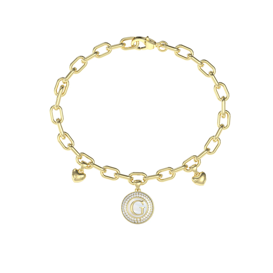 PULSEIRA GUESS DOURADA EM AÇO COM CRISTAIS