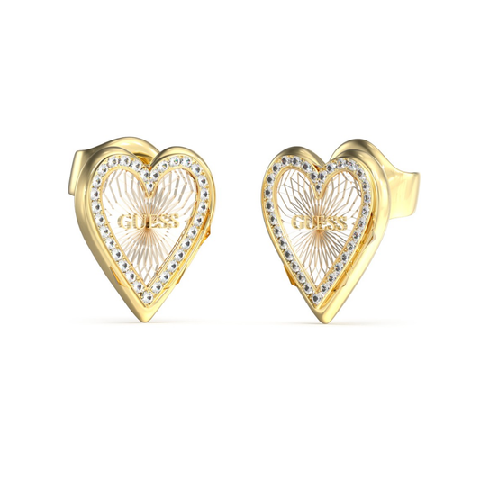 BRINCOS GUESS "LOVE ME TENDER" EM AÇO COM ZIRCÓNIAS " JUBE03237JWYGRHT-U"