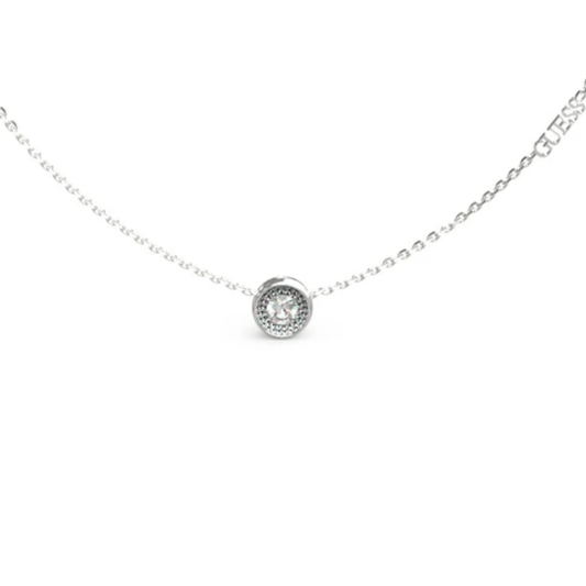 FIO GUESS UNIQUE SOLITAIRE EM AÇO PRATEADO COM ZIRCÓNIAS "JUBN03398JWRHT-U"