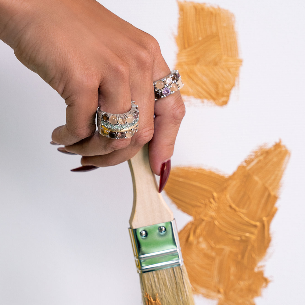 ANEL TASHI ANA D'CASTRO EM PRATA 925 E OURO 375 T16