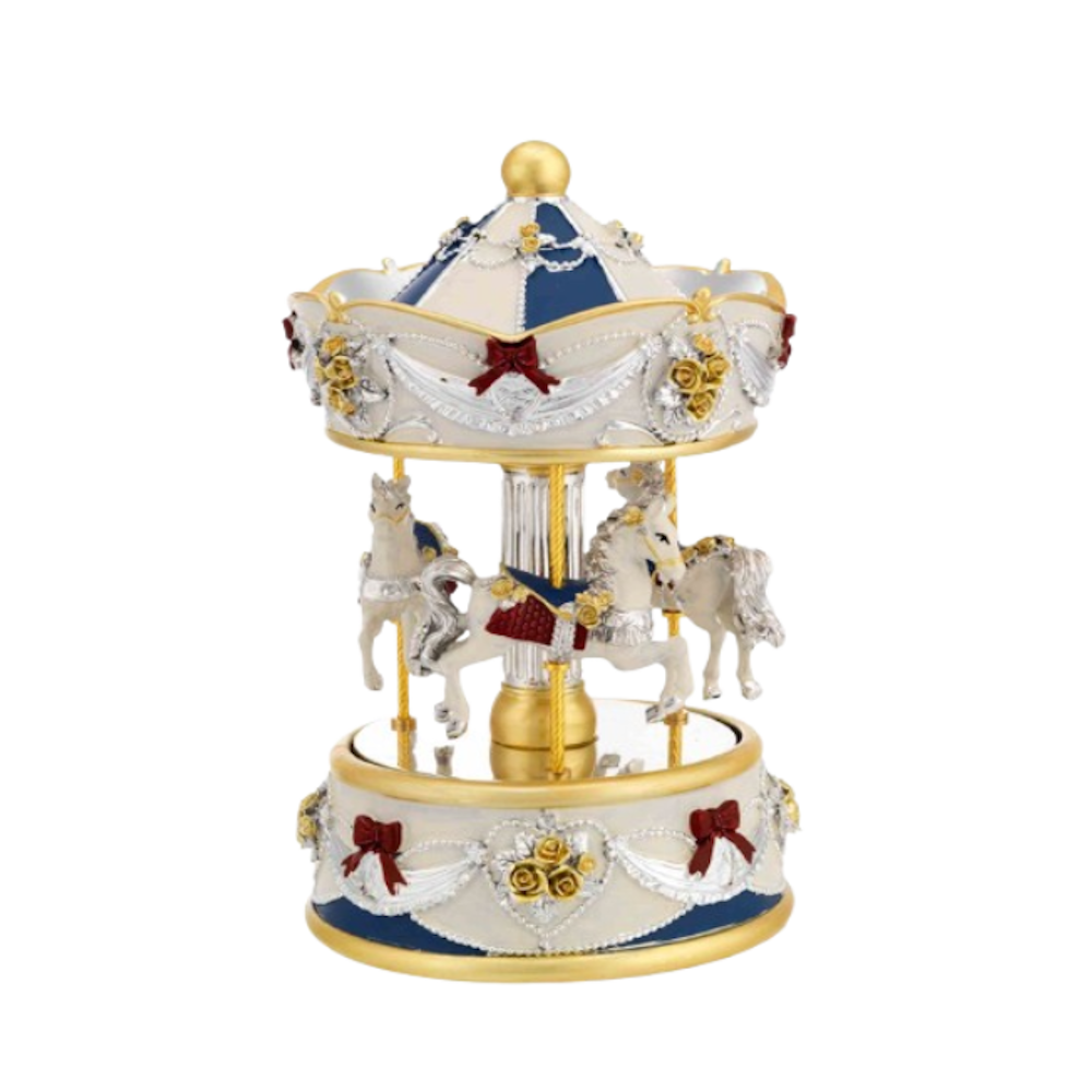 CARROSSEL CAVALOS AZUL 20,5 CMS