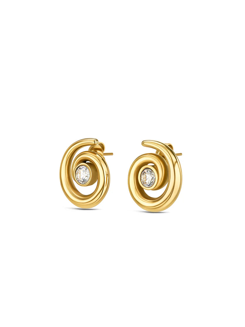 BRINCOS ONE SENHORA CHESS SPIRAL GOLD