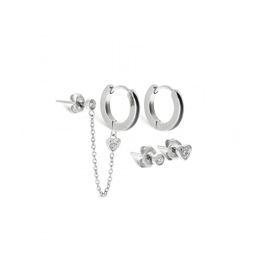 SET DE BRINCOS SILVER FOUR