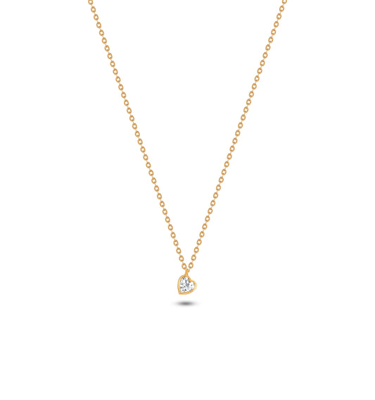 COLAR EM OURO COM ZIRCONIA ( CORAÇÃO )