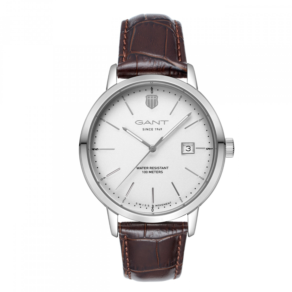 RELÓGIO GANT PRESTIGE GP266, 42, BRANCO, PELE CASTANHA