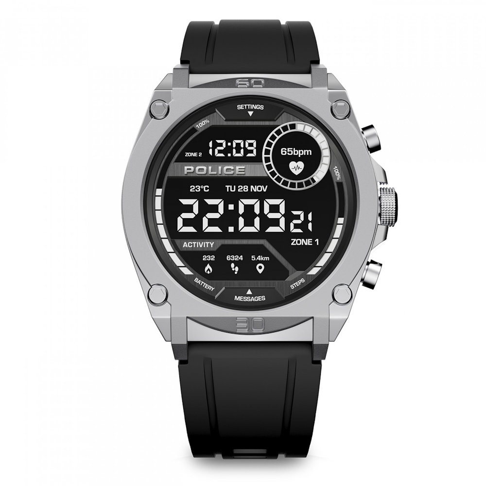 RELOGIO SMARTWATCH POLICE MY.AVATAR BTCALL IPGU N B/ SIL IC PRETO  PEIUN0000101