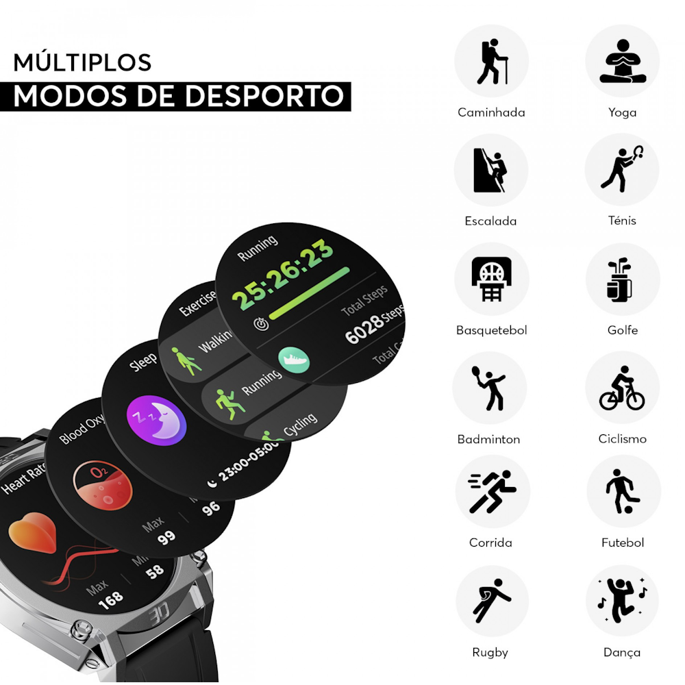 RELOGIO SMARTWATCH POLICE MY.AVATAR BTCALL IPGU N B/ SIL IC PRETO  PEIUN0000101