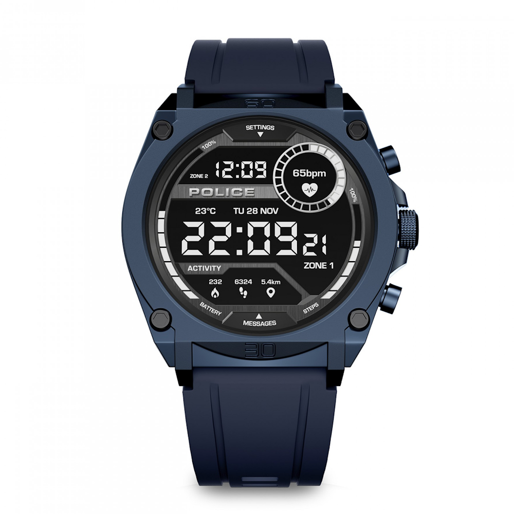 RELOGIO SMARTWATCH POLICE MY.AVATAR BTCALL IPGBLUE B/ SILIC AZUL PEIUN0000103