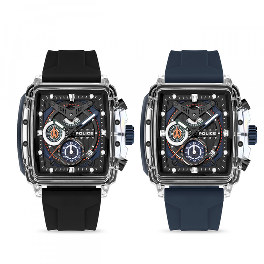 RELOGIO POLICE CLOUT CHRONO M/ PRETO B/ PR/ AZ/ BR/ VD
