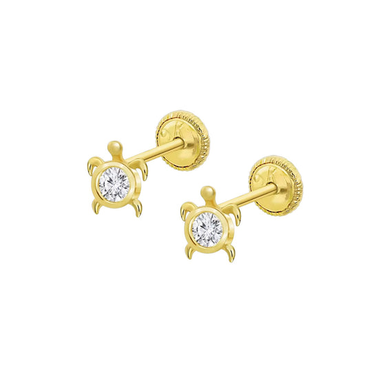 BRINCOS EM OURO 9K 375% C/ ZIRCONIAS