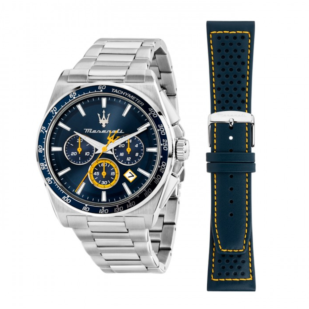 RELÓGIO MASERATI VELOCITÀ 43MM SPECIAL EDITION + STRAP BLUE