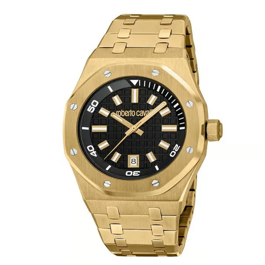 RELOGIO ROBERTO CAVALLI IMPERO BRAC./CAIXA DOURADO MSTR 42X53,3H