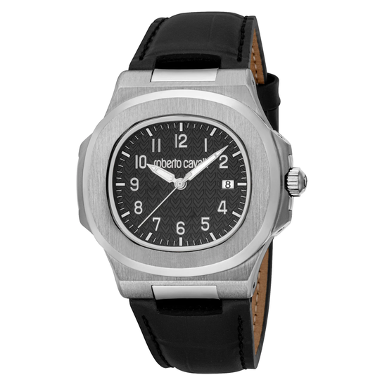 RELOGIO ROBERTO CAVALLI IMPETO BRAC. PRETA MSTR.PRETO 39,3H