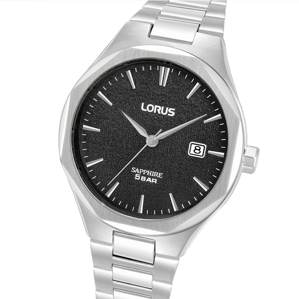 RELOGIO LORUS MAN CLASSIC SAFIRA OCTOGONAL PRETO