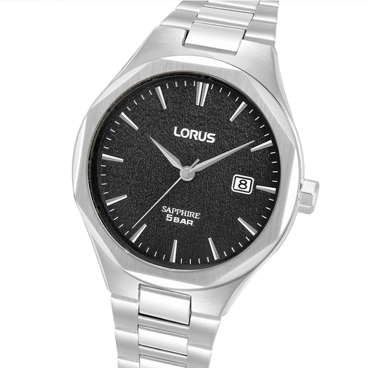 RELOGIO LORUS MAN CLASSIC SAFIRA OCTOGONAL PRETO