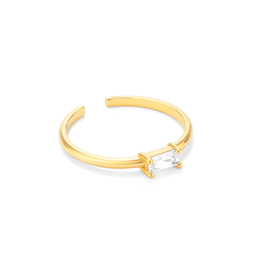 ANEL RADIANT EM PRATA 925% DOURADA COM ZIRCÓNIA "RY000063"