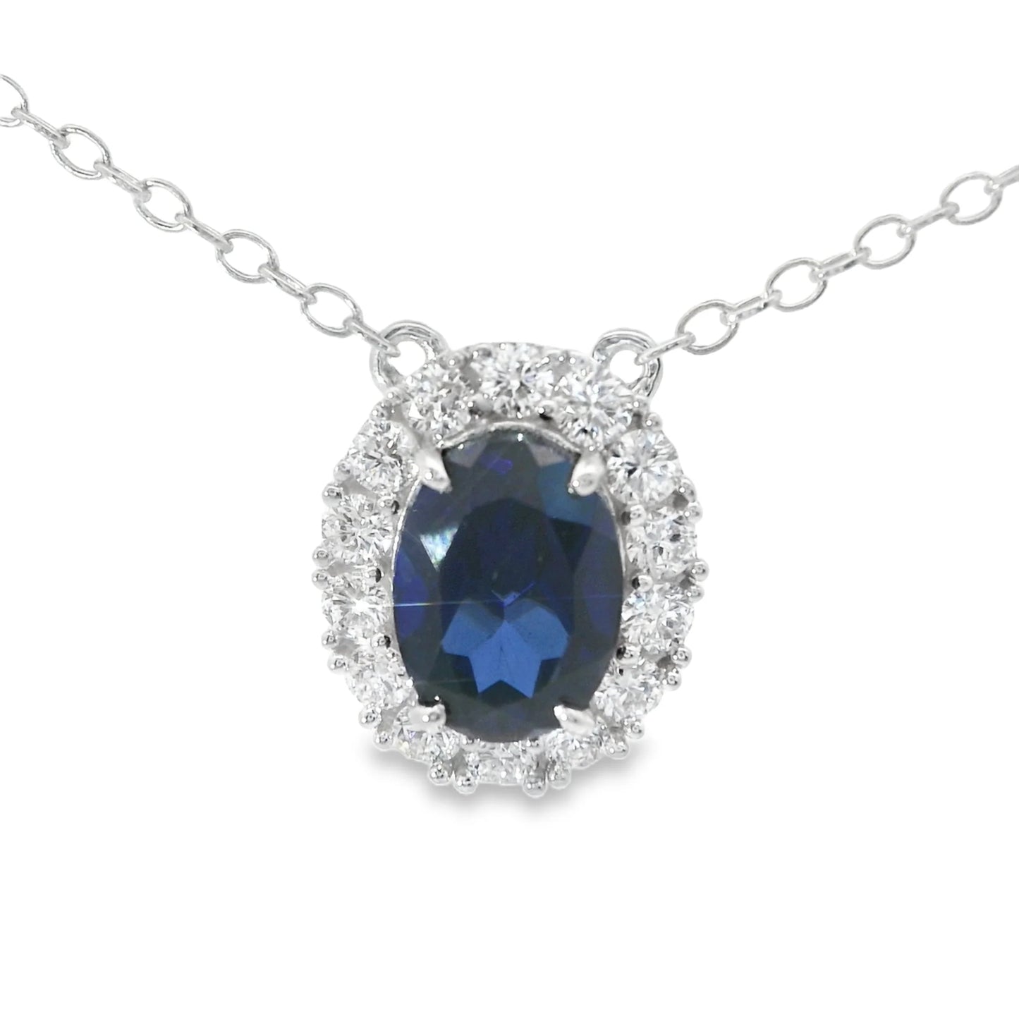 COLAR EM OURO 18K C/ 12 DIAMANTES LABORATORIO 0,36CT 1 SAFIRA LABORATORIO0,89CT