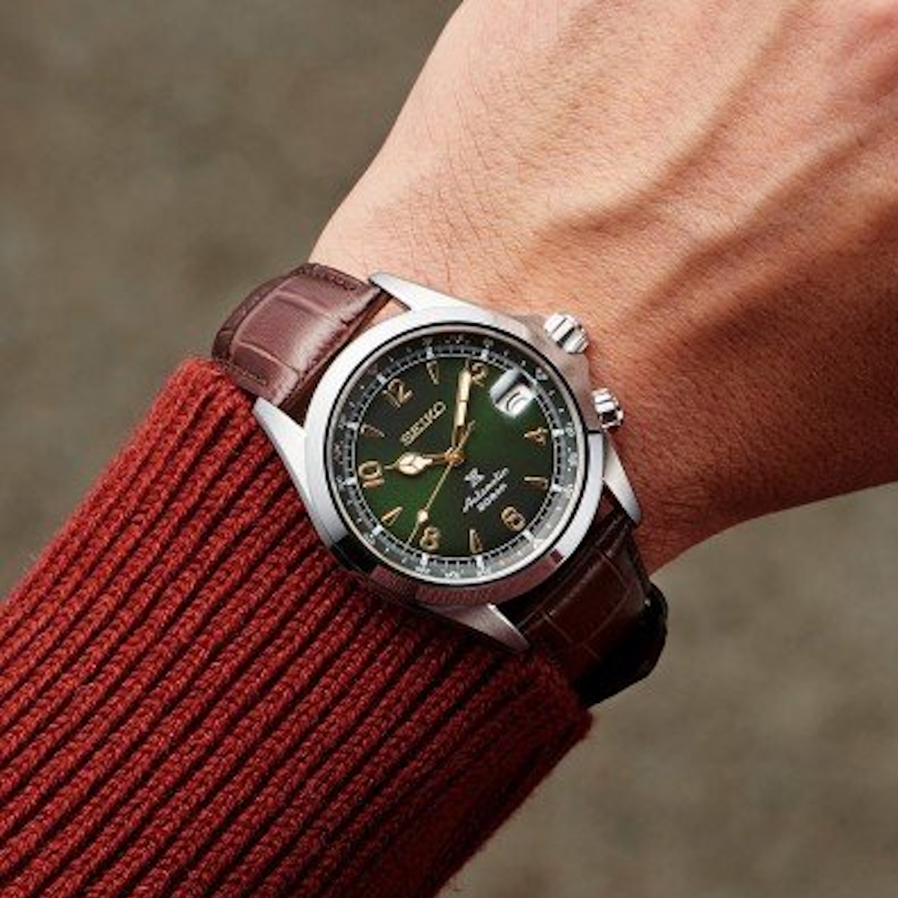 RELÓGIO SEIKO PROSPEX ALPINIST MST VERDE EM PELE