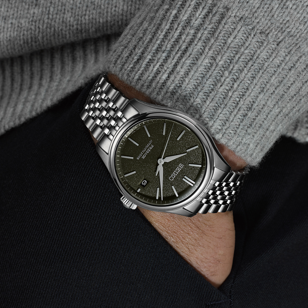 RELOGIO SEIKO SPB465J1 PRESAGE CLASSIC CAST. VERDE 6R55