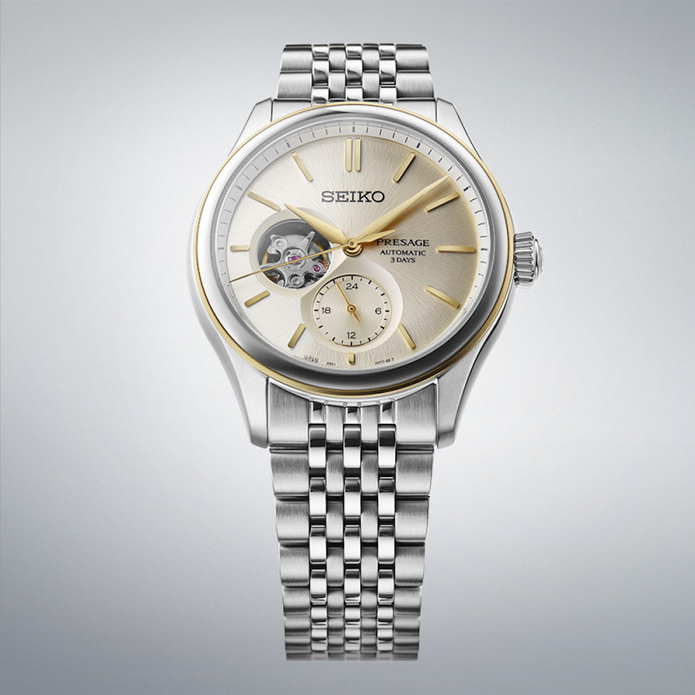 RELOGIO SEIKO SPB480J1 PRESAGE CLASSIC SERIES SKELETON BICOLOR
