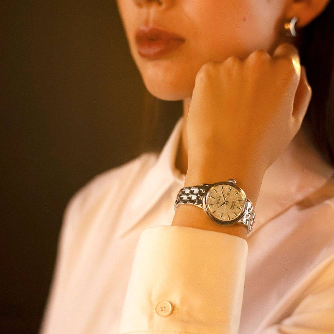 RELÓGIO SEIKO PRESAGE COCKTAIL 2R PRATEADOCOM DIAMANTES